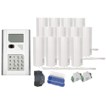 ZESTAW WIDEODOMOFONOWY CYFROWY PROEL KDC3905V SREBRNY + 12x PC-512V + HDR-30-24 + 2x RV4/6EL